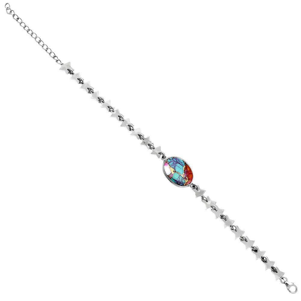 Premium Star Kingman Orange Dahlia Turquoise Bracelet