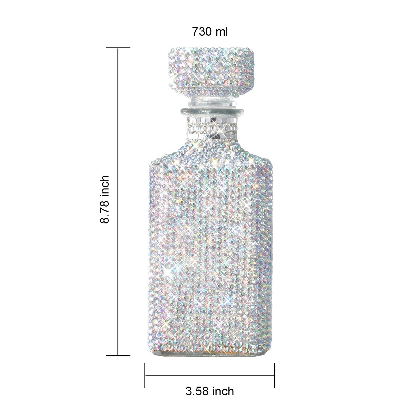 Unique Diamond Rhinestone Decanter 730 Ml Luxurious Whiskey Tequila Wine Decanter Dazzling All Over