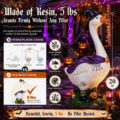 GIGALUMI 20" Halloween Witch Porch Goose for Outdoor Halloween Decorations