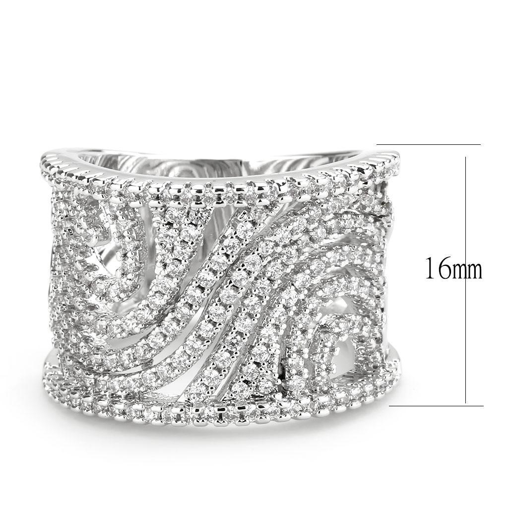 Rhodium Brass Ring with AAA Grade CZ