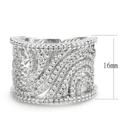 Rhodium Brass Ring with AAA Grade CZ