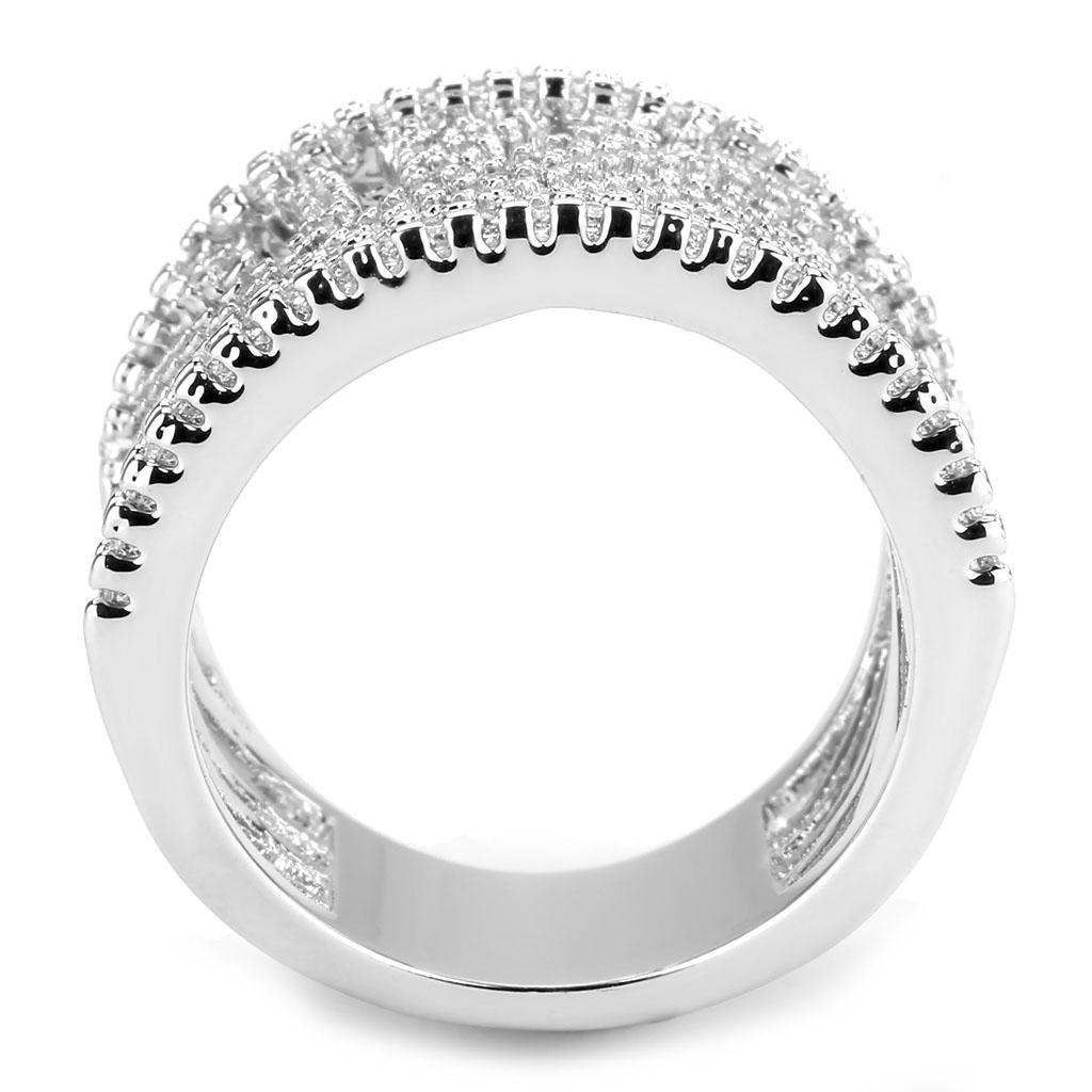 Rhodium Brass Ring with AAA Grade CZ