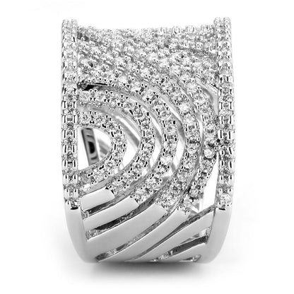 Rhodium Brass Ring with AAA Grade CZ
