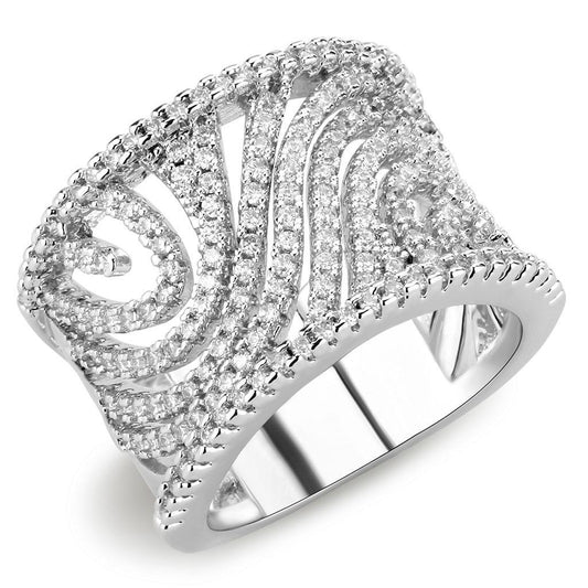 Rhodium Brass Ring with AAA Grade CZ