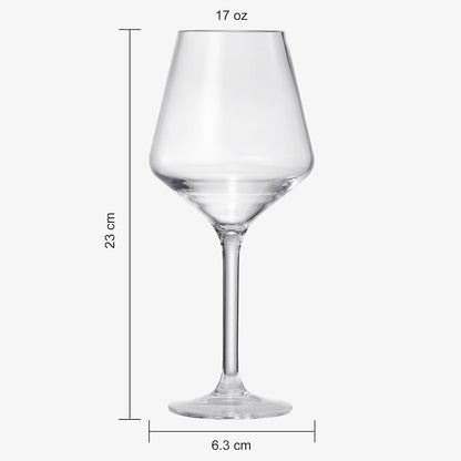 Unbreakable Stemmed Wine Glasses Tritan Acrylic Set Of 6 European Style Crystal Drinkware 18OZ