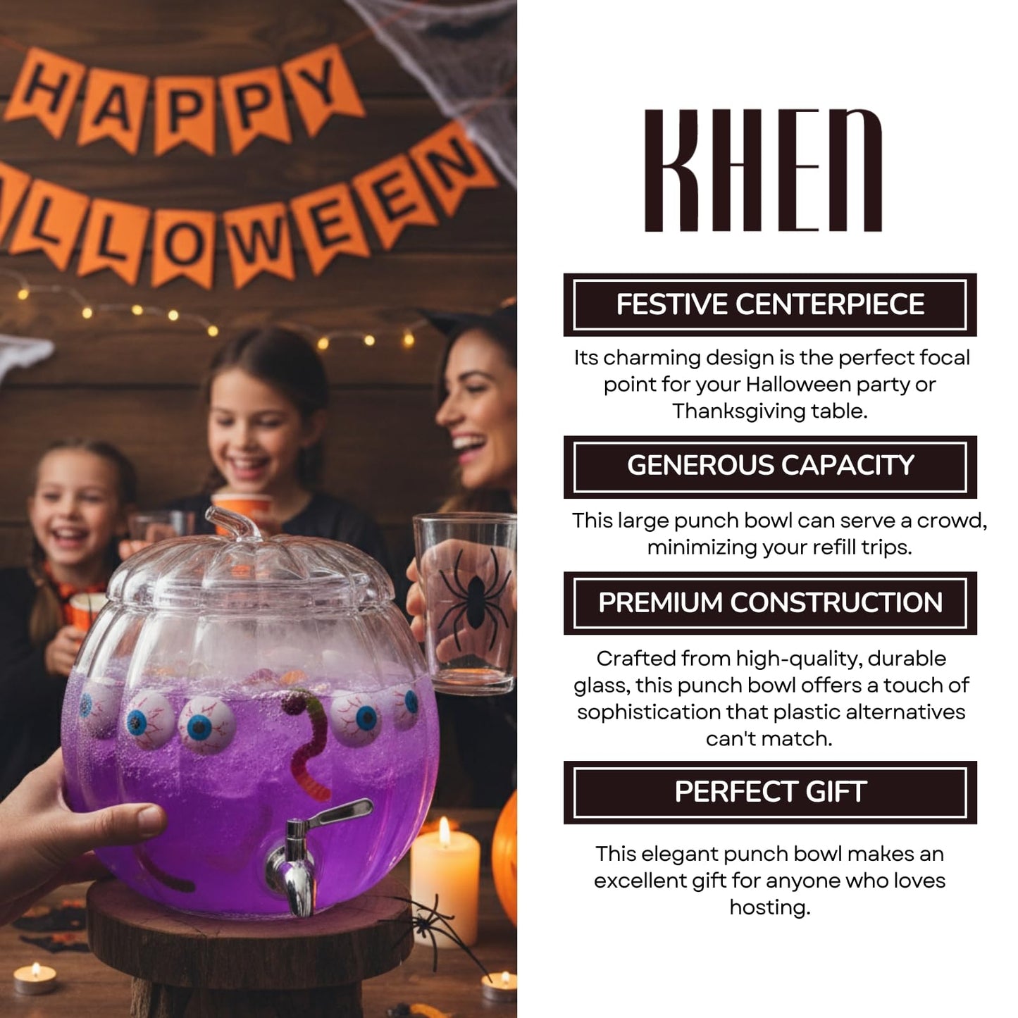 Glass Pumpkin Drink Dispenser 2 Gallon Fall Halloween Thanksgiving Party Beverage Server With Spigot