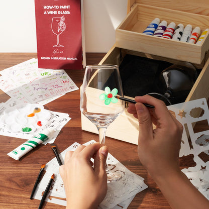 Wine Glass Painting Gift Set Do It Yourself Creative Glassware Paint Kit For Wine Nights Comes With