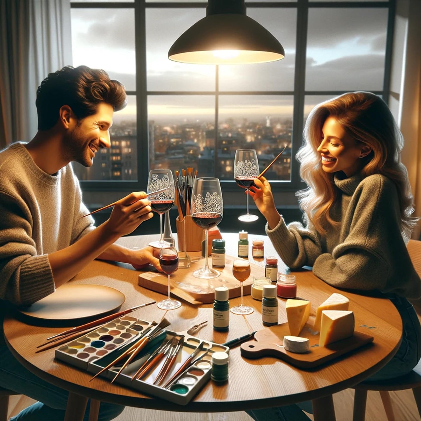 Wine Glass Painting Gift Set Do It Yourself Creative Glassware Paint Kit For Wine Nights Comes With
