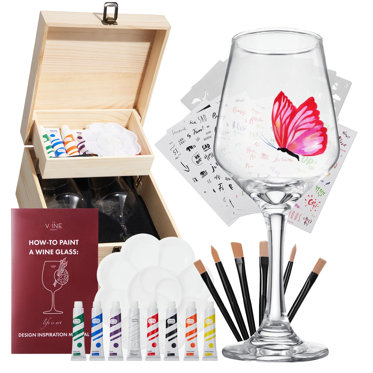 Wine Glass Painting Gift Set Do It Yourself Creative Glassware Paint Kit For Wine Nights Comes With