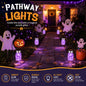 GIGALUMI Hanging Mason Jar Solar Lights 6 Pack for Halloween Decorations