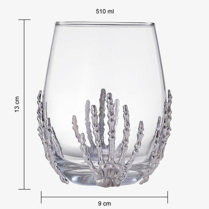 Stemless Skeleton Wine Glass Set Of 2 17OZ Halloween Skeleton Glasses 5 H Goth Gifts Skeleton Gifts