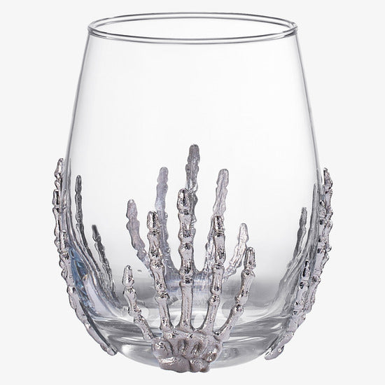 Stemless Skeleton Wine Glass Set Of 2 17OZ Halloween Skeleton Glasses 5 H Goth Gifts Skeleton Gifts