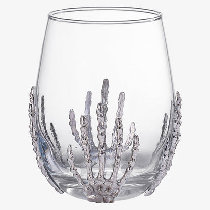 Stemless Skeleton Wine Glass Set Of 2 17OZ Halloween Skeleton Glasses 5 H Goth Gifts Skeleton Gifts