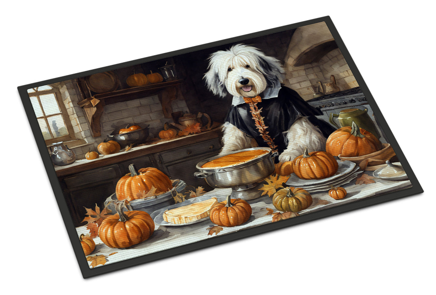 Old English Sheepdog Fall Kitchen Pumpkins Doormat