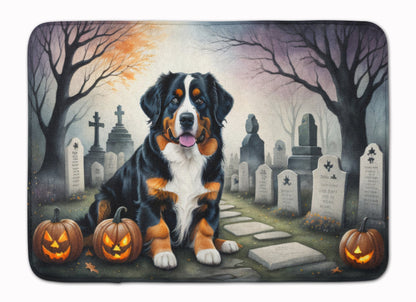 Bernese Mountain Dog Spooky Halloween Memory Foam Kitchen Mat