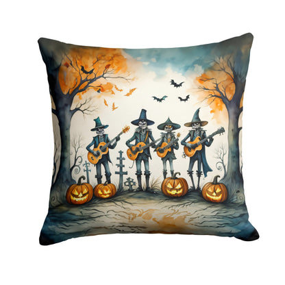 Mariachi Skeleton Band Spooky Halloween Throw Pillow