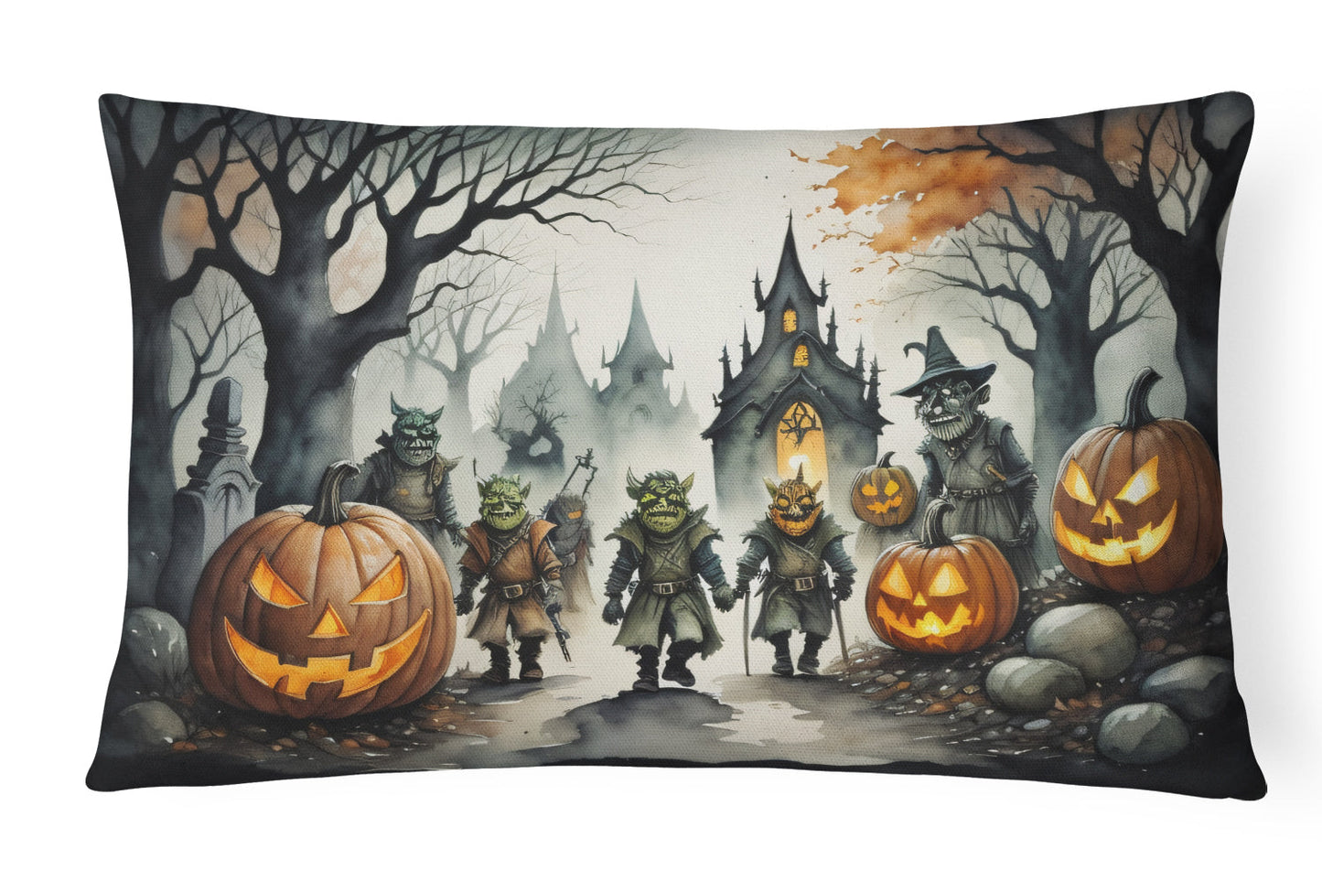 Orcs Spooky Halloween Throw Pillow