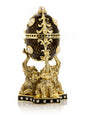 Regal Brown and Gold Enamel Egg with Elephant Pedestal