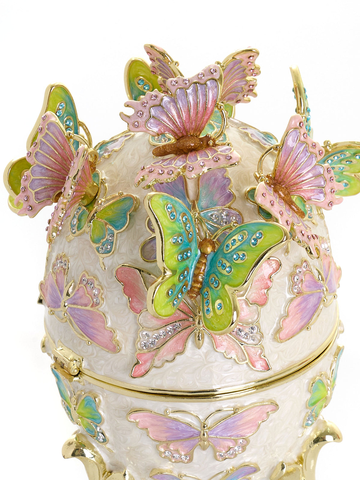 Limited Edition Enchanted Butterfly Egg Trinket Box with Detachable Crystal Butterflies