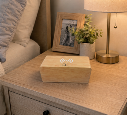 Bamboo Wireless Phone Charger/Digital Clock